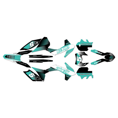 ktm 250excf graphics kit 2014-2015 turbo series teal