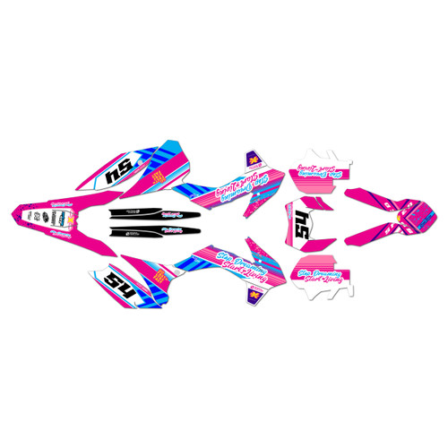 ktm 450excf graphics kit 2014-2015 split series magenta