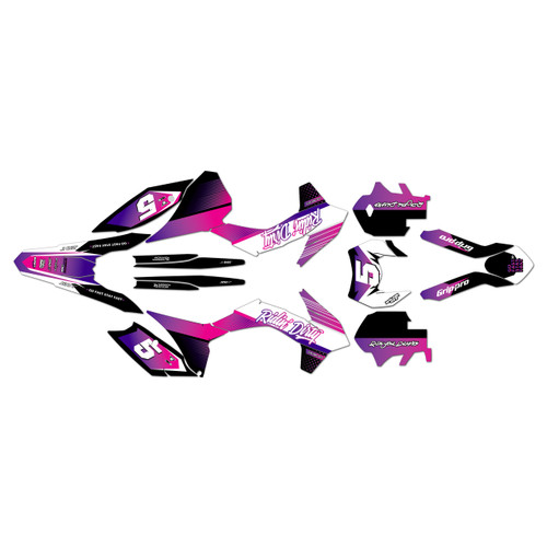 ktm 450excf graphics kit 2014-2015 turbo series purple