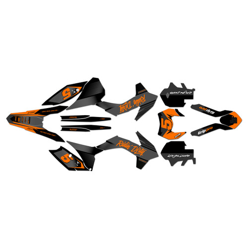 ktm 450excf graphics kit 2014-2015 turbo series orange-shift