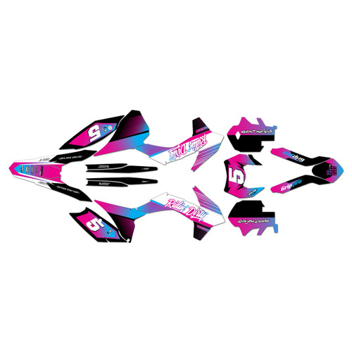 ktm 250xcfw graphics kit 2014-2015 turbo series magenta-shift