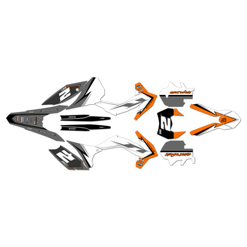 ktm 500xcfw graphics kit 2014-2015 razor series orange