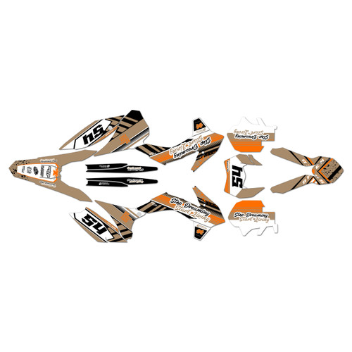 ktm 500xcfw graphics kit 2014-2015 split series tan