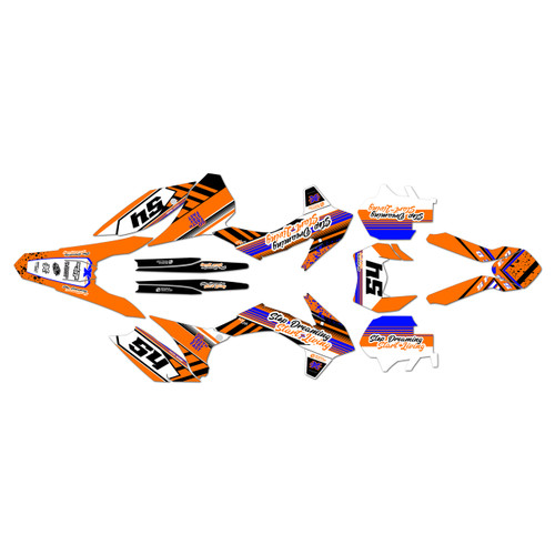 ktm 450xcfw graphics kit 2014-2015 split series orange