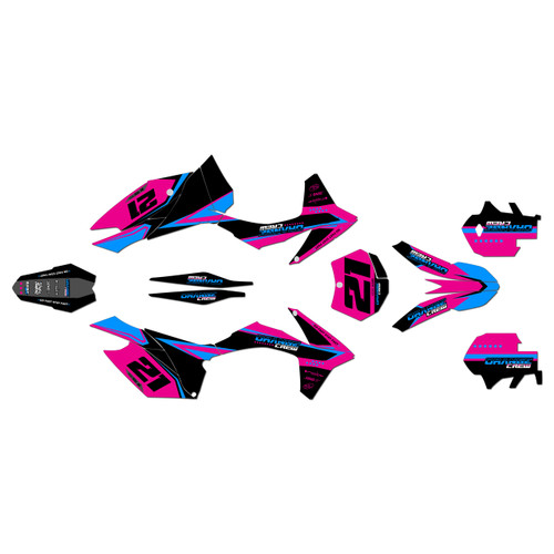 KTM 125SX, 150SX & 250SX graphics kit 2011-2012 orange-crew series magenta