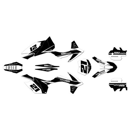 ktm 250sx graphics kit 2011-2012 orange-crew series white