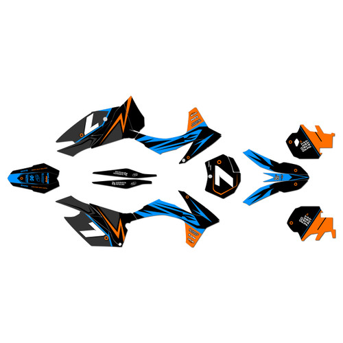 KTM 250XC-F, 350XC-F & 450XC-F graphics kit 2011-2012 bolt series cyan