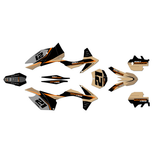 KTM 250SX-F, 350SX-F & 450SX-F graphics kit 2011-2012 orange-crew series tan