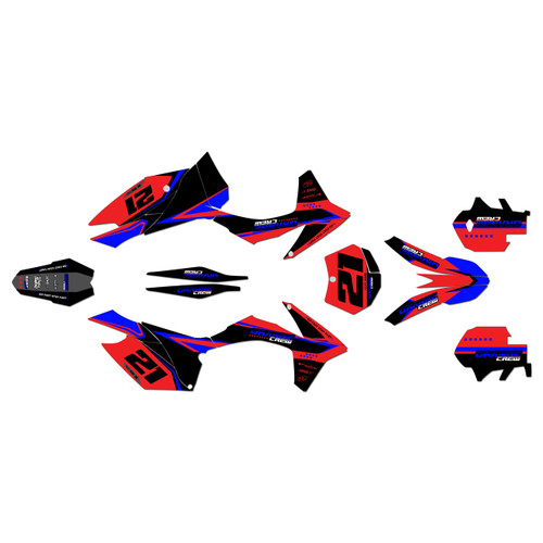 ktm 350sxf graphics kit 2011-2012 orange-crew series red