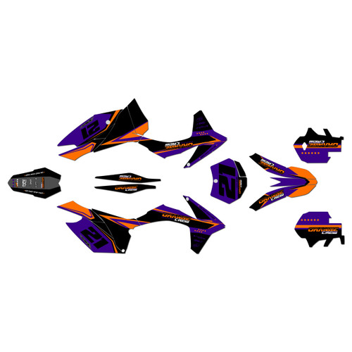 KTM 250XC-F, 350XC-F & 450XC-F graphics kit 2011-2012 orange-crew series purple