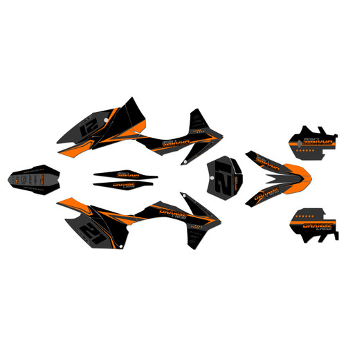 KTM 250XC-F, 350XC-F & 450XC-F graphics kit 2011-2012 orange-crew series orange-shift