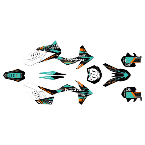 KTM 250SX-F, 350SX-F & 450SX-F graphics kit 2011-2012 rugged series teal
