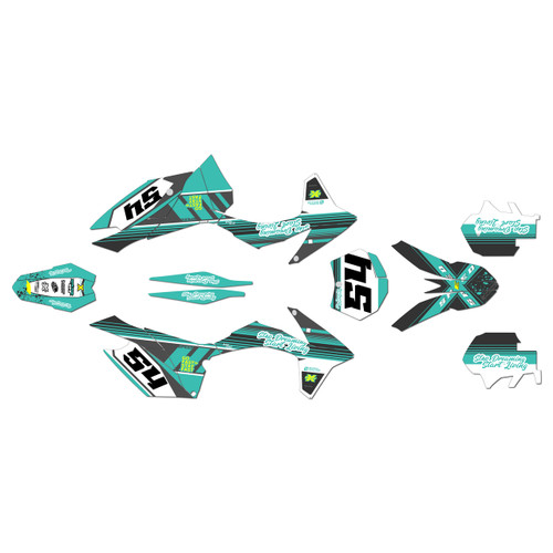 ktm 350sxf graphics kit 2011-2012 split series teal