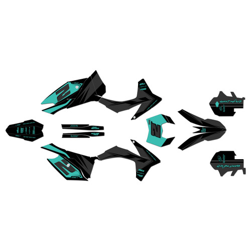 KTM 200XC-W 250XC-W 300XC-W graphics kit 2012-2013 bold series teal-shift