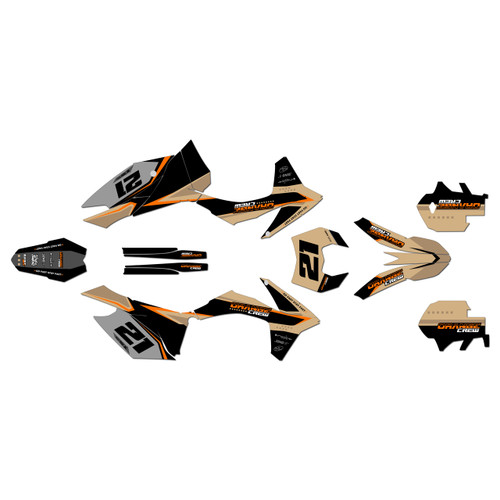 ktm 125exc graphics kit 2012-2013 orange-crew series tan