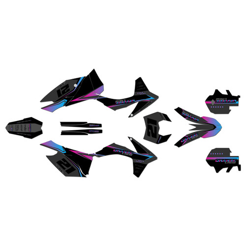 ktm 250exc graphics kit 2012-2013 orange-crew series magenta-shift