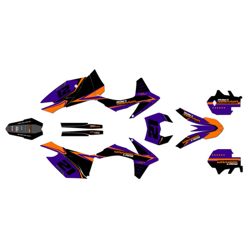 ktm 200xcw graphics kit 2012-2013 orange-crew series purple