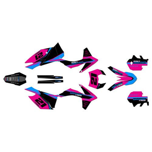 KTM 200XC-W 250XC-W 300XC-W graphics kit 2012-2013 orange-crew series magenta