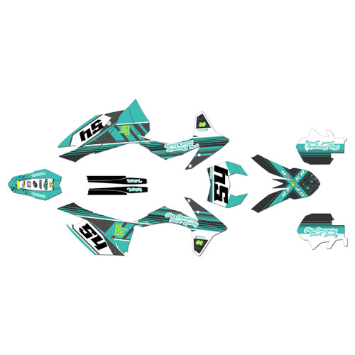 ktm 200xcw graphics kit 2012-2013 split series teal