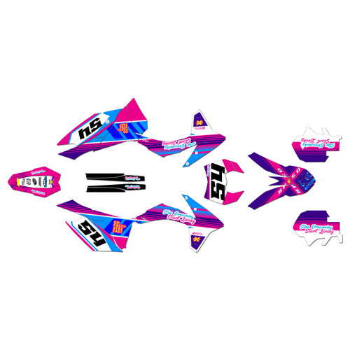 KTM 200XC-W 250XC-W 300XC-W graphics kit 2012-2013 split series magenta