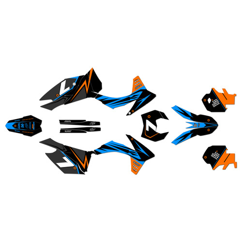 250EXC-F 350EXC-F 450EXC-F &  500EXC-F graphics kit 2012-2013 bolt series cyan