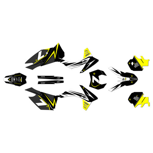 ktm 350excf graphics kit 2012-2013 bolt series yellow