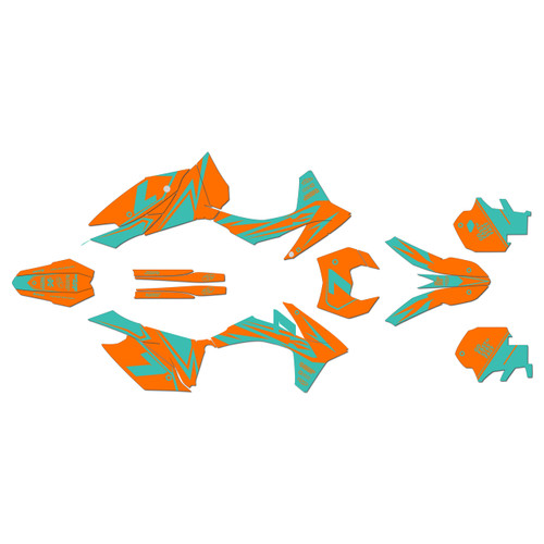 ktm 250xcfw graphics kit 2012-2013 bolt series teal-shift