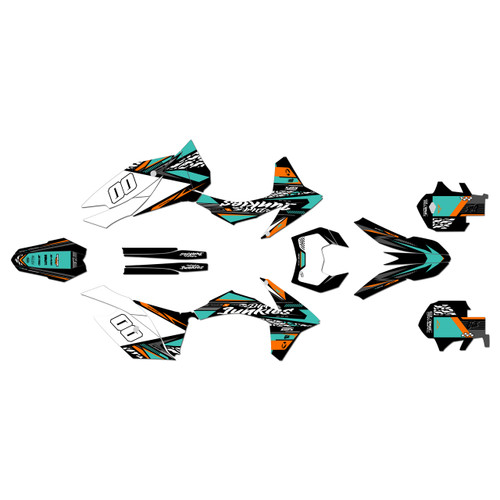 ktm 500excf graphics kit 2012-2013 rugged series teal