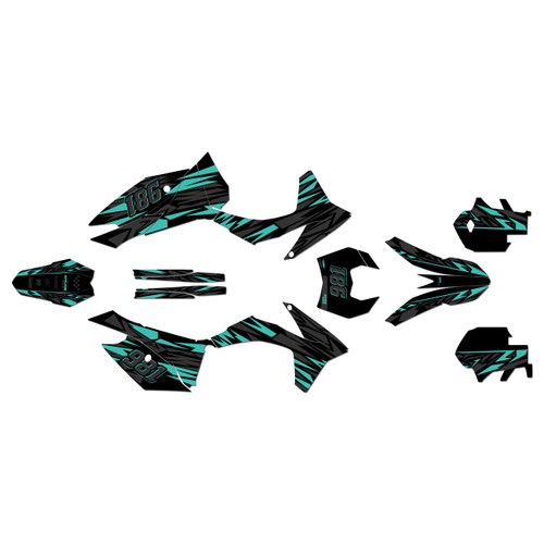 250EXC-F 350EXC-F 450EXC-F &  500EXC-F graphics kit 2012-2013 twitch series teal