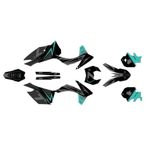 ktm 500xcfw graphics kit 2012-2013 bolt series teal
