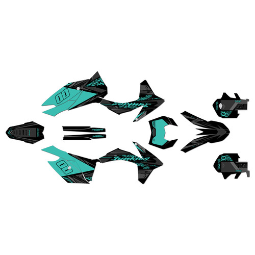 ktm 450xcfw graphics kit 2012-2013 rugged series teal-shift