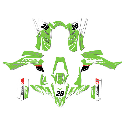 yamaha yfz50 graphics kit all years factory series green