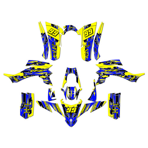 yamaha yfz50 graphics kit all years incision series yellow