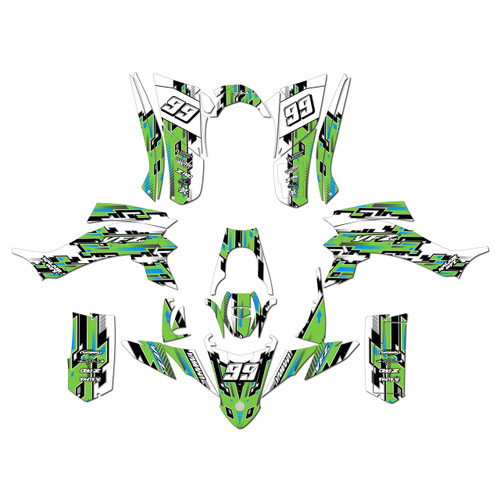 yamaha yfz50 graphics kit all years incision series green