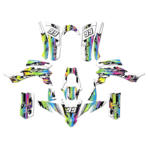 yamaha yfz50 graphics kit all years incision series rainbow