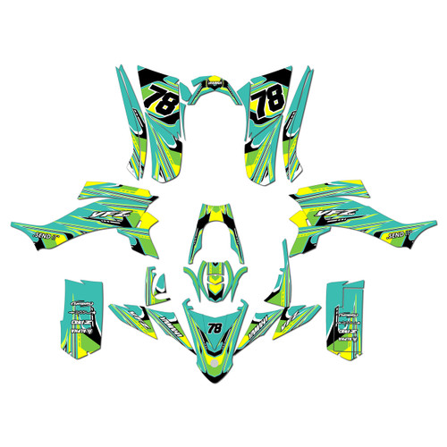 yamaha yfz50 graphics kit all years klutch series teal