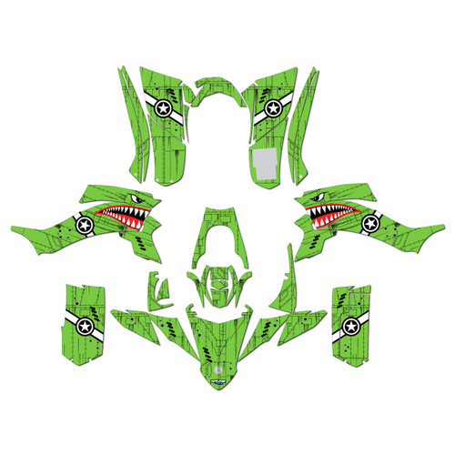 yamaha yfz50 graphics kit all years predator series green
