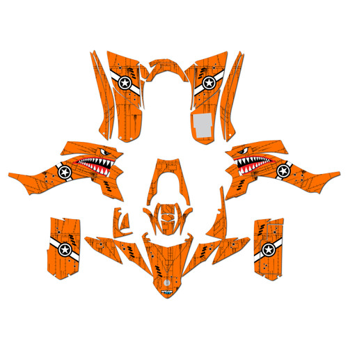 yamaha yfz50 graphics kit all years predator series orange