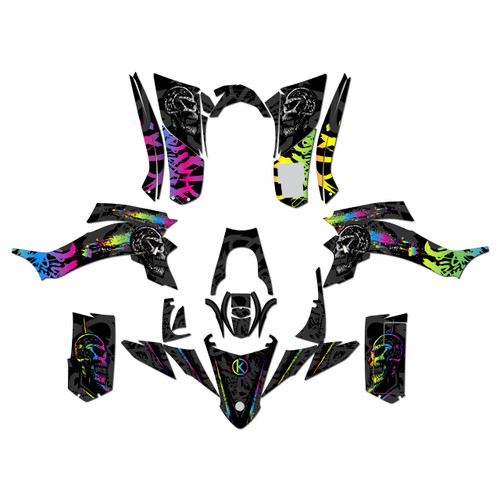 yamaha yfz50 graphics kit all years revolt series rainbow