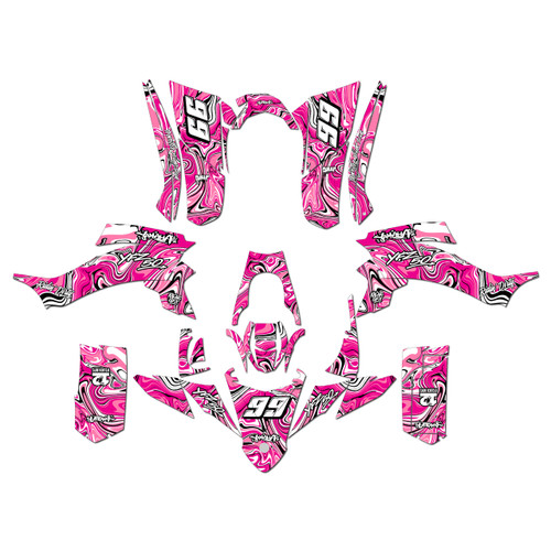 yamaha yfz50 graphics kit all years snagged series pink