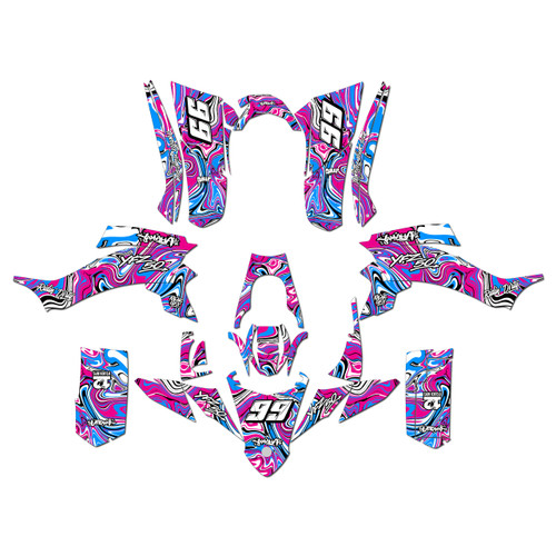 yamaha yfz50 graphics kit all years snagged series magenta