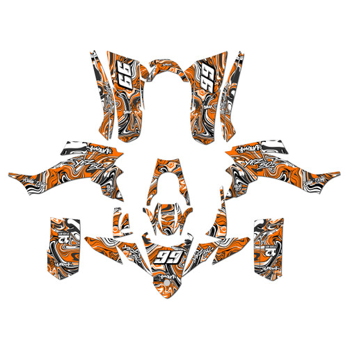 yamaha yfz50 graphics kit all years snagged series orange
