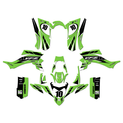yamaha yfz50 graphics kit all years speed series green