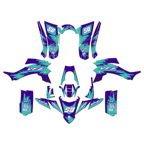 yamaha yfz50 graphics kit all years splash series teal