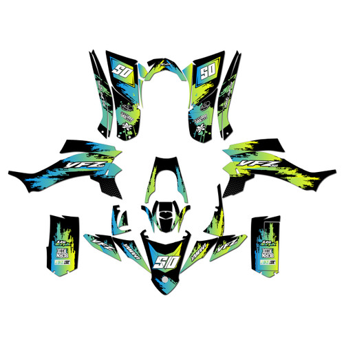 yamaha yfz50 graphics kit all years splash series yellow