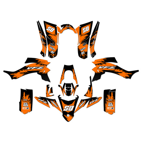 yamaha yfz50 graphics kit all years splash series orange