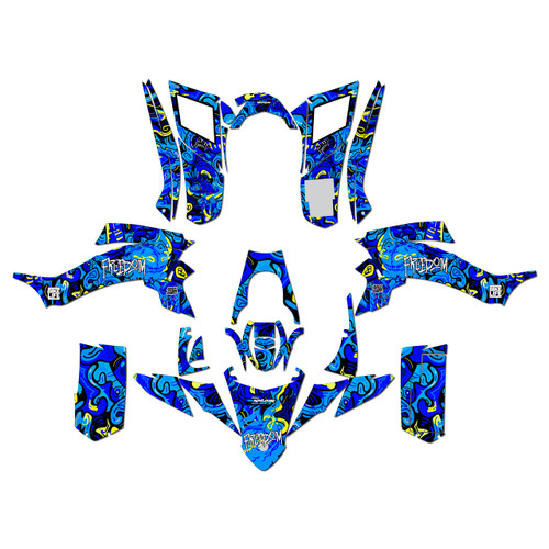 yamaha yfz50 graphics kit all years vandal series blue