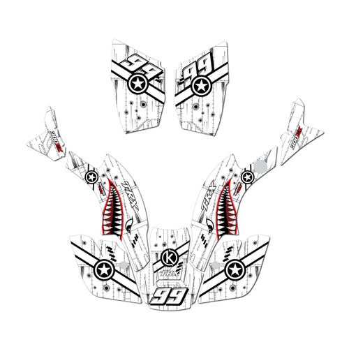 honda trx300maier graphics kit 1993-2006 predator series white