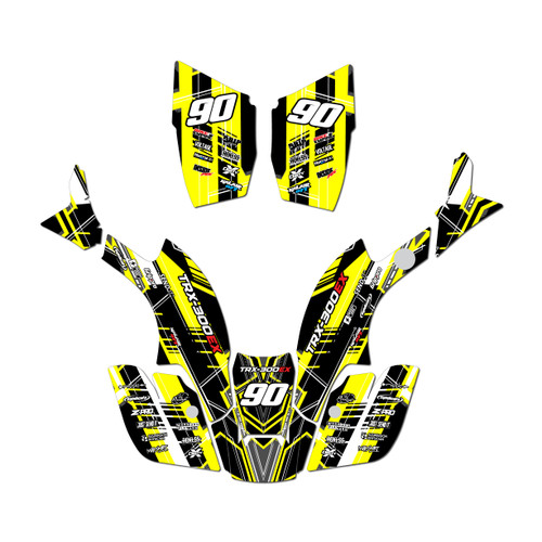 honda trx300maier graphics kit 1993-2006 swift series yellow