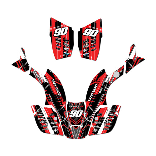 honda trx300maier graphics kit 1993-2006 swift series red